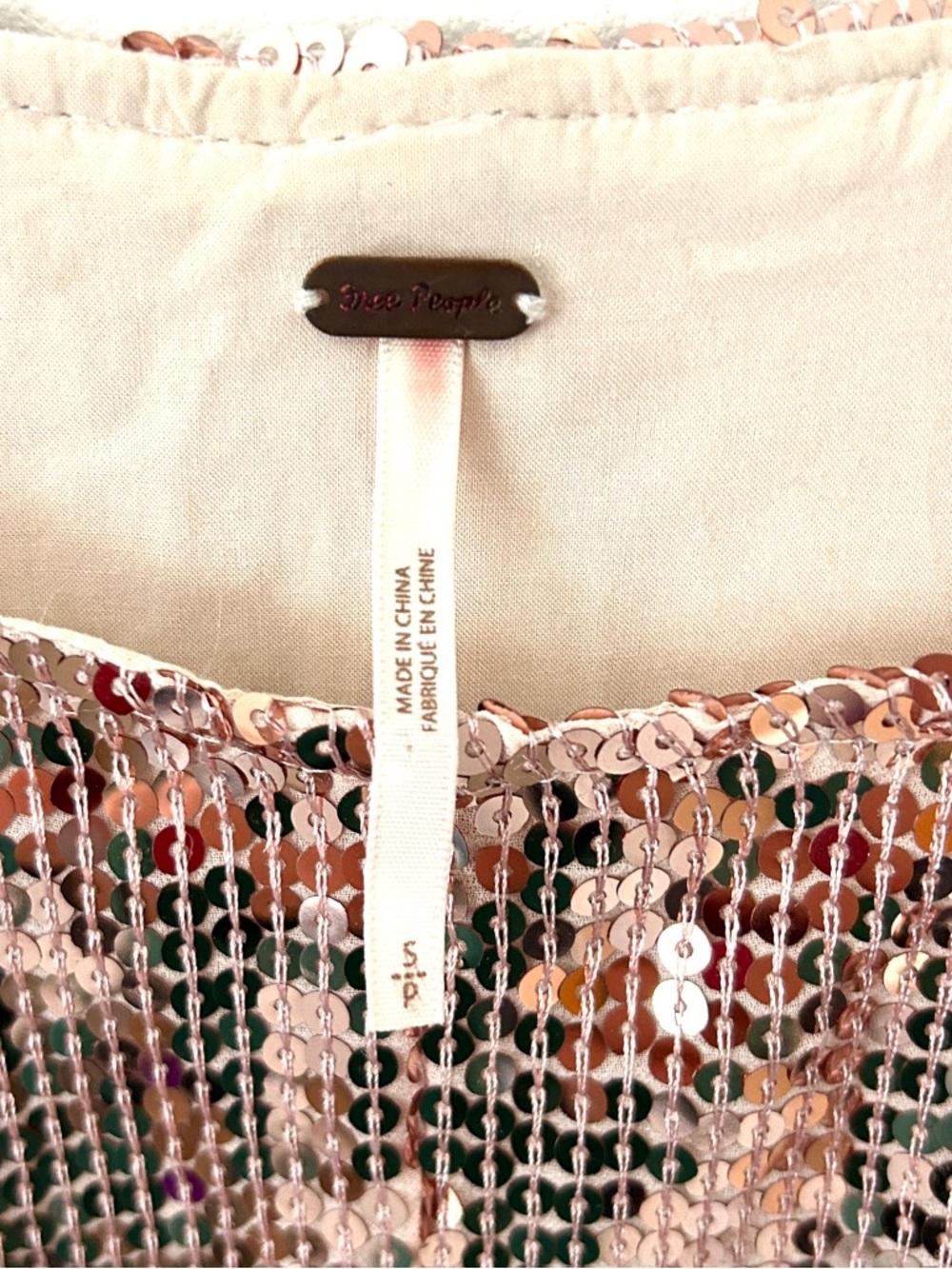 Free People Shimmering Lines Clay Punk Sequin Mini Dress Festival Size Small - Picture 4 of 15